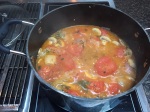 Tomato basil pasta sauce simmer